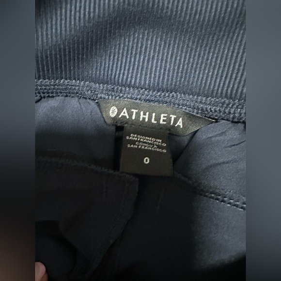 Athleta Navy Blue Brooklyn Ankle Pant Elastic Waist Pockets Sz 0 - Picture 9 of 9